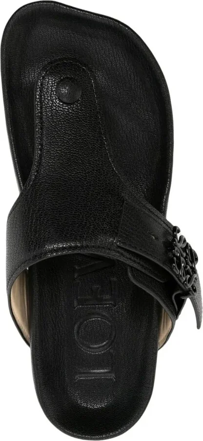 Logo-Plaque Leather Flip Flops - Image 4