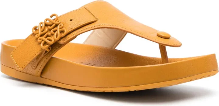 Logo-Plaque Leather Flip Flops - Image 2