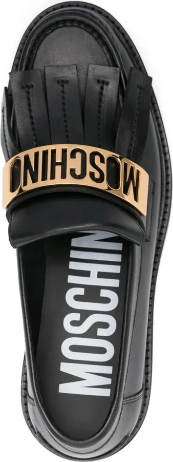 Logo-Plaque Leather Loafers - Image 4