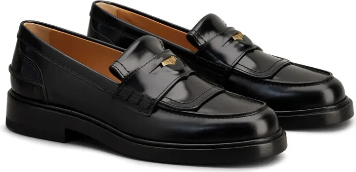 Logo-Plaque Leather Loafers - Image 2