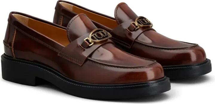 Logo-Plaque Leather Loafers - Image 2