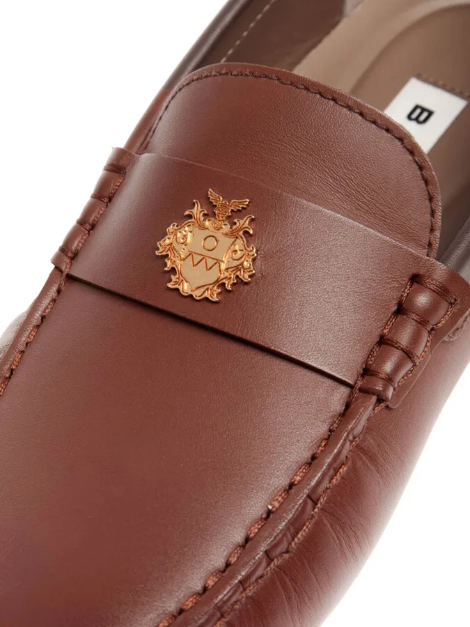 Logo-Plaque Leather Loafers - Image 4
