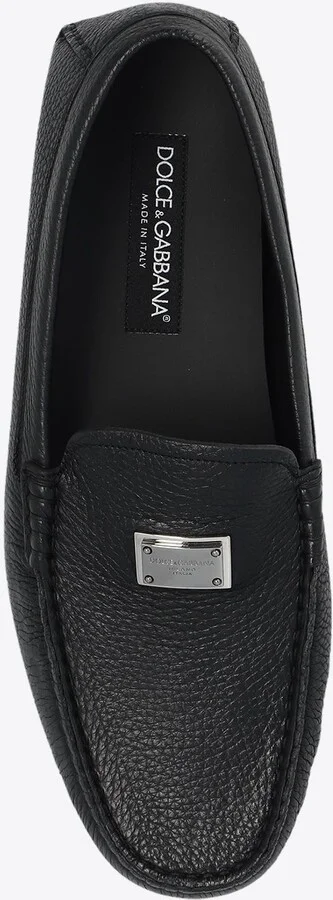 Logo Plaque Leather Loafers - Image 3