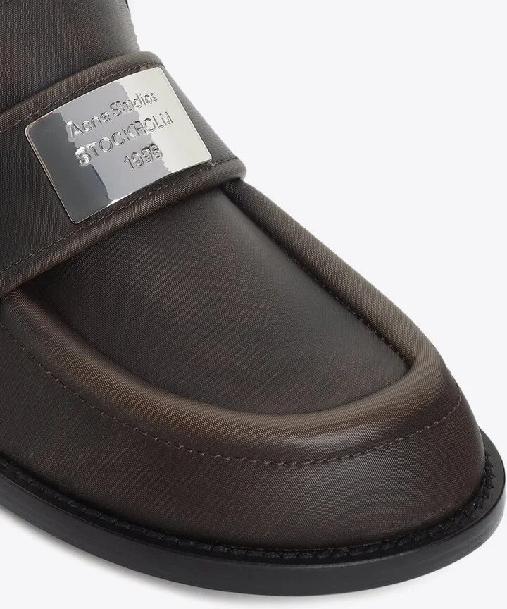 Logo Plaque Leather Loafers - Image 3