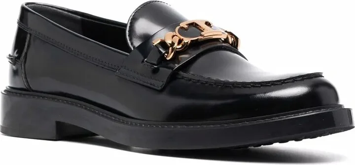 Logo-Plaque Leather Loafers - Image 2