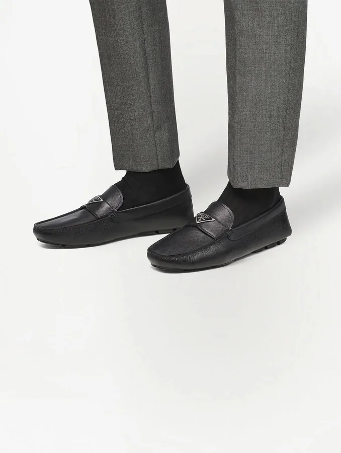 Logo-Plaque Leather Loafers - Image 5