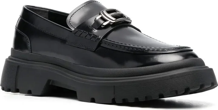 Logo-Plaque Leather Loafers - Image 2