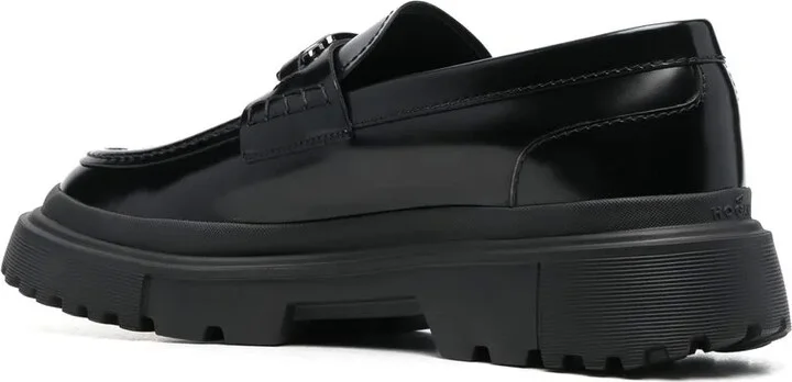 Logo-Plaque Leather Loafers - Image 3