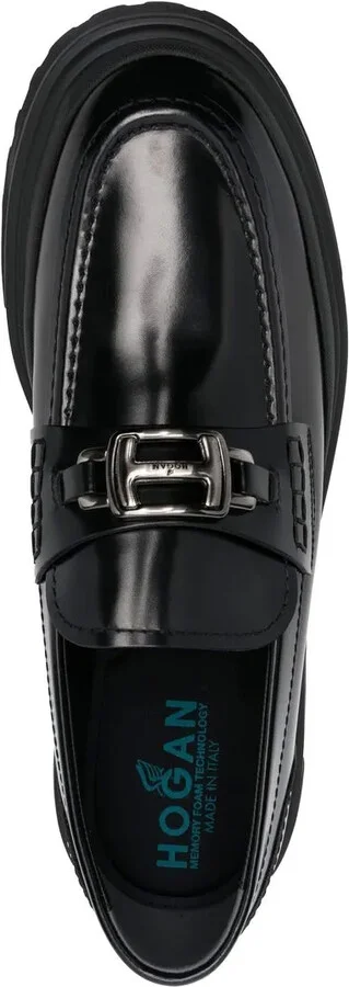 Logo-Plaque Leather Loafers - Image 4