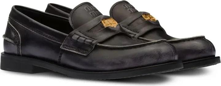 Logo-Plaque Leather Loafers - Image 2