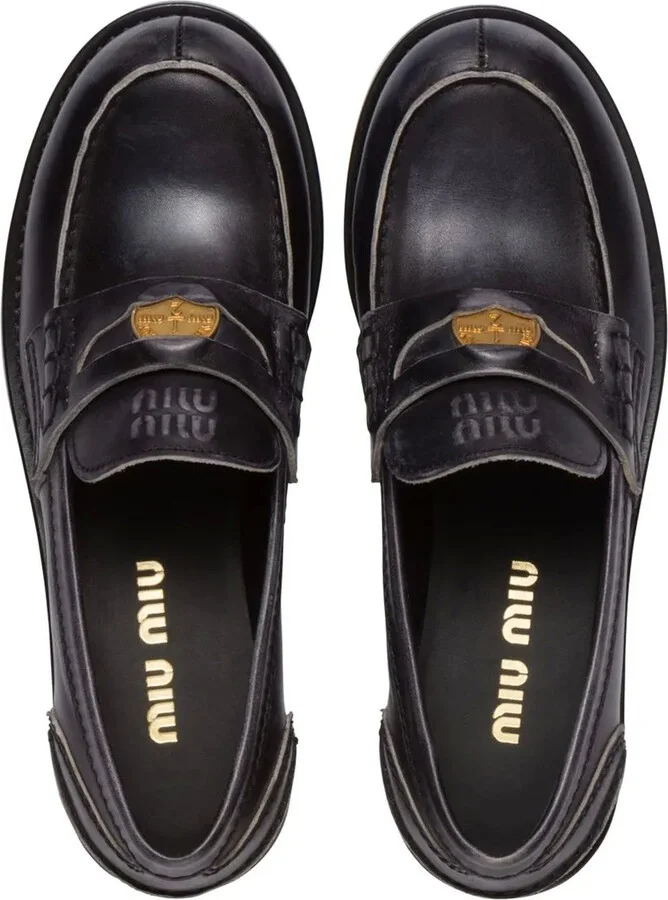 Logo-Plaque Leather Loafers - Image 4