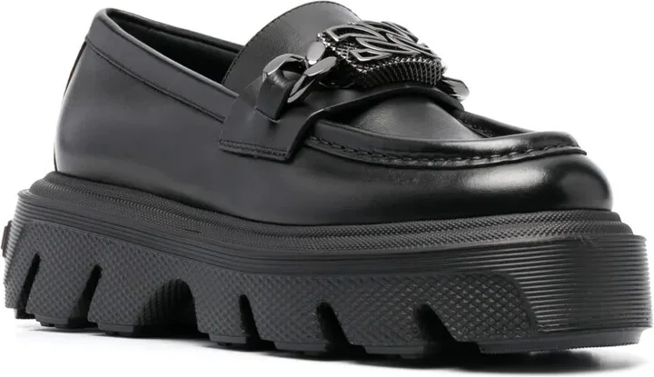 Logo-Plaque Leather Loafers - Image 2