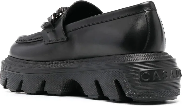 Logo-Plaque Leather Loafers - Image 3