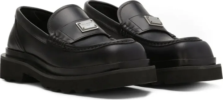 Logo-Plaque Leather Loafers - Image 2