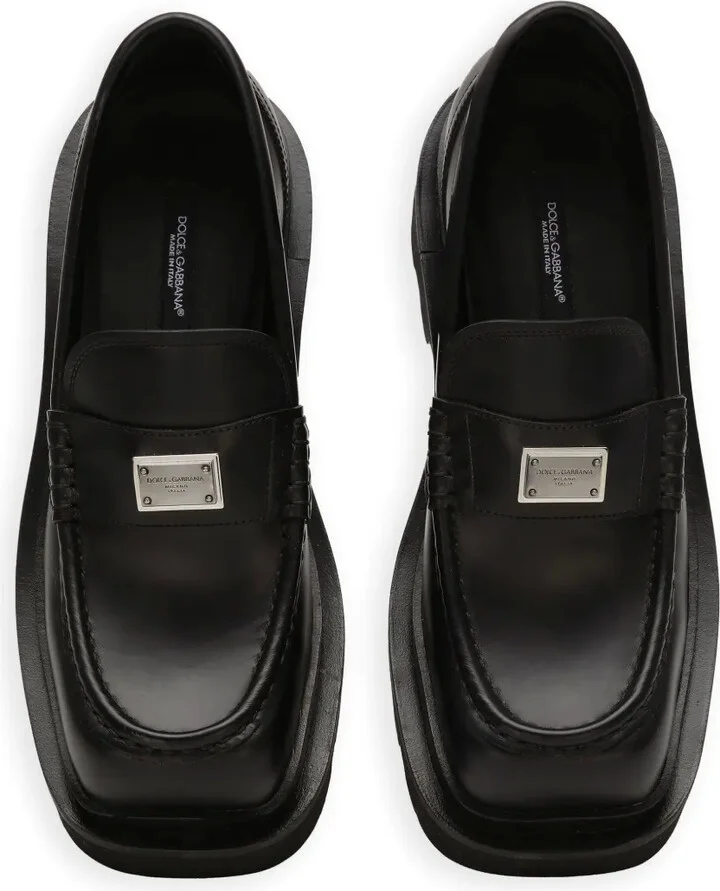 Logo-Plaque Leather Loafers - Image 4