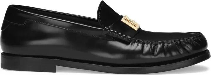 Logo-Plaque Leather Loafers