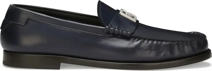 Logo-Plaque Leather Loafers