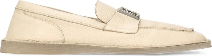 Logo-Plaque Leather Loafers
