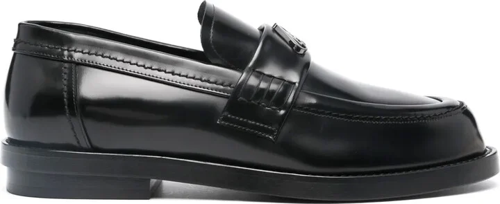 Logo-Plaque Leather Loafers