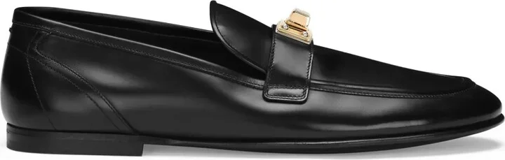 Logo-Plaque Leather Loafers