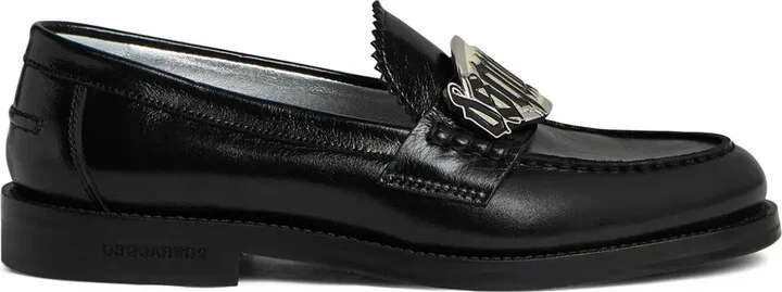 Logo-Plaque Leather Loafers