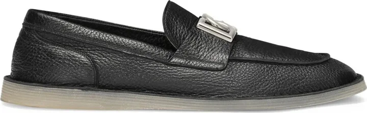 Logo-Plaque Leather Loafers