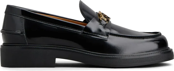 Logo-Plaque Leather Loafers