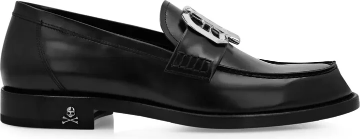 Logo-Plaque Leather Loafers