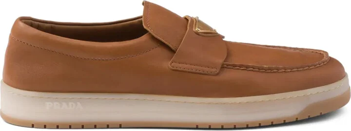 Logo-Plaque Leather Loafers