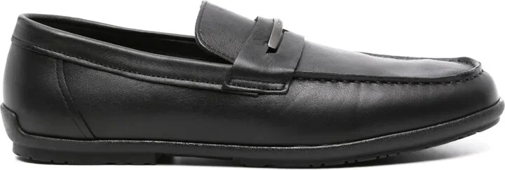 Logo-Plaque Leather Loafers