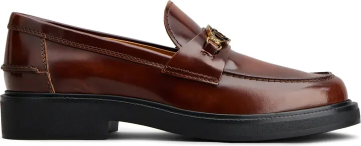 Logo-Plaque Leather Loafers