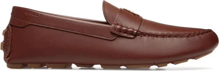 Logo-Plaque Leather Loafers