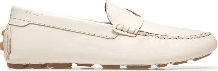 Logo-Plaque Leather Loafers