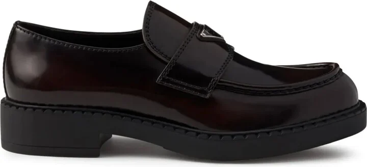 Logo-Plaque Leather Loafers