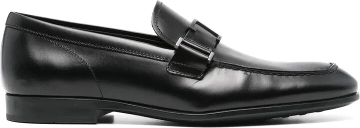 Logo-Plaque Leather Loafers