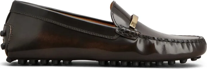 Logo-Plaque Leather Loafers
