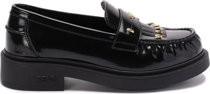 Logo-Plaque Leather Loafers