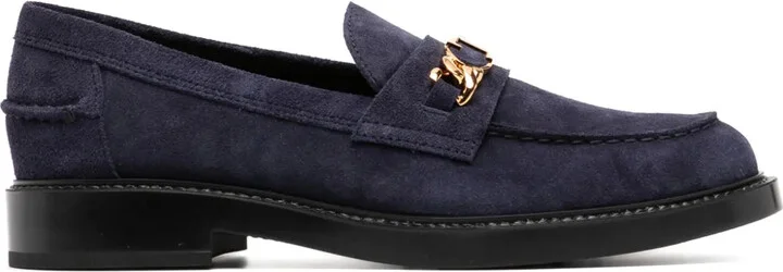 Logo-Plaque Leather Loafers
