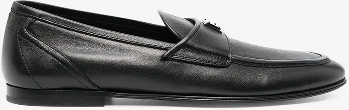 Logo-Plaque Leather Loafers