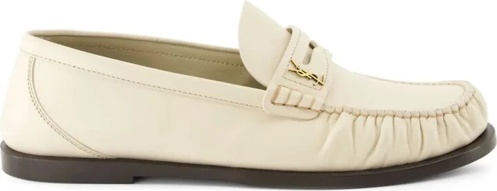 Logo-Plaque Leather Loafers