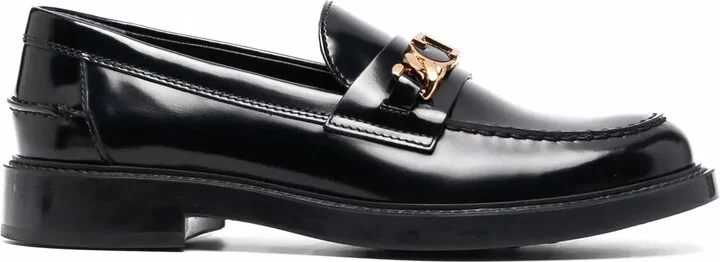 Logo-Plaque Leather Loafers