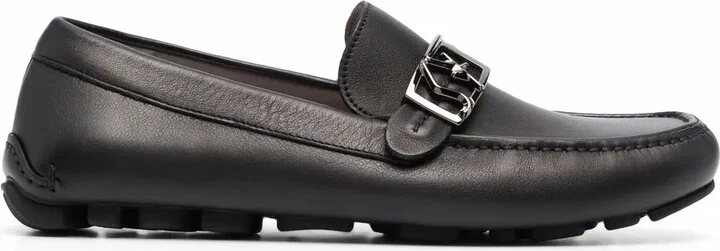 Logo-Plaque Leather Loafers