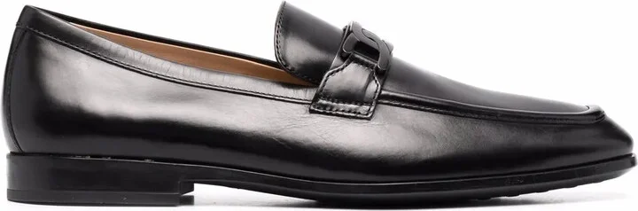 Logo-Plaque Leather Loafers