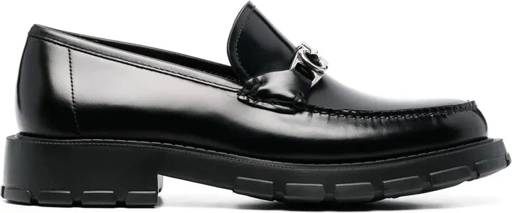 Logo-Plaque Leather Loafers