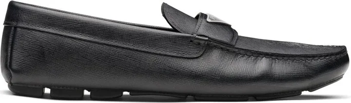 Logo-Plaque Leather Loafers