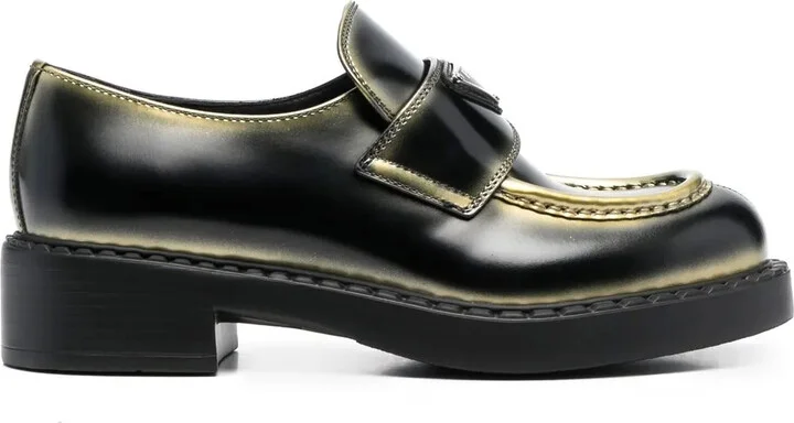 Logo-Plaque Leather Loafers