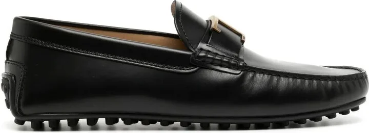 Logo-Plaque Leather Loafers