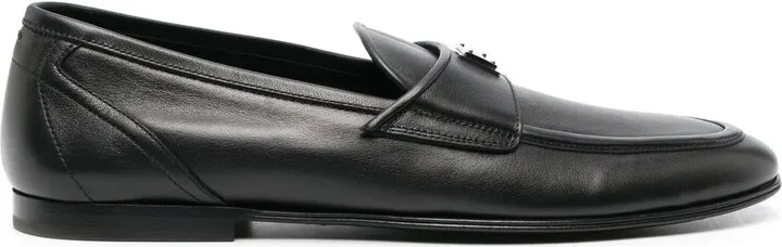 Logo-Plaque Leather Loafers