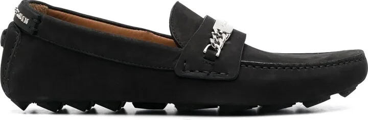 Logo-Plaque Leather Loafers