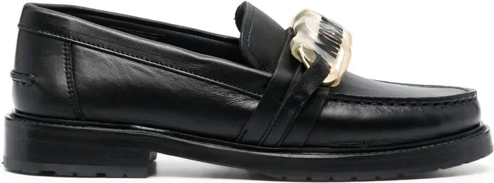 Logo-Plaque Leather Loafers